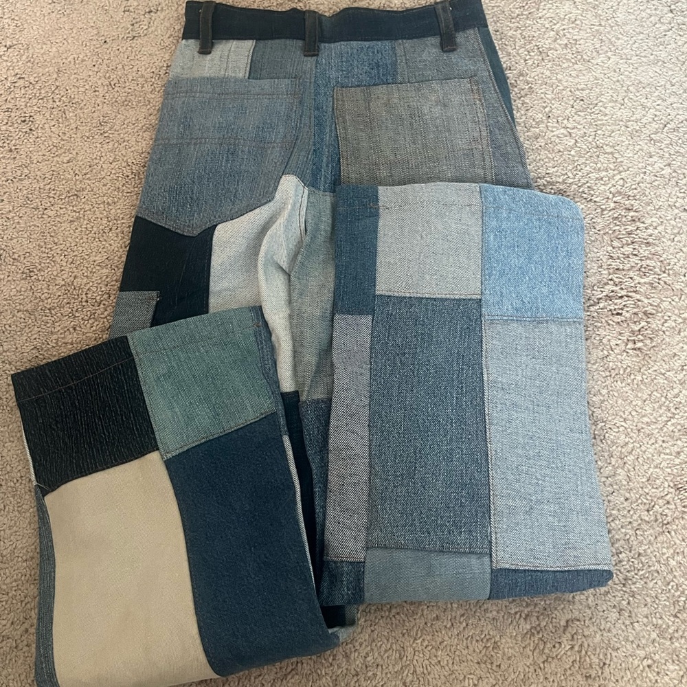 Custom unique denim patch jeans - Picture 4 of 7